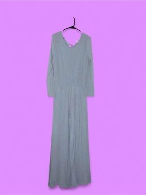 Long Sleeve Knit Maxi Dress in Light Blue